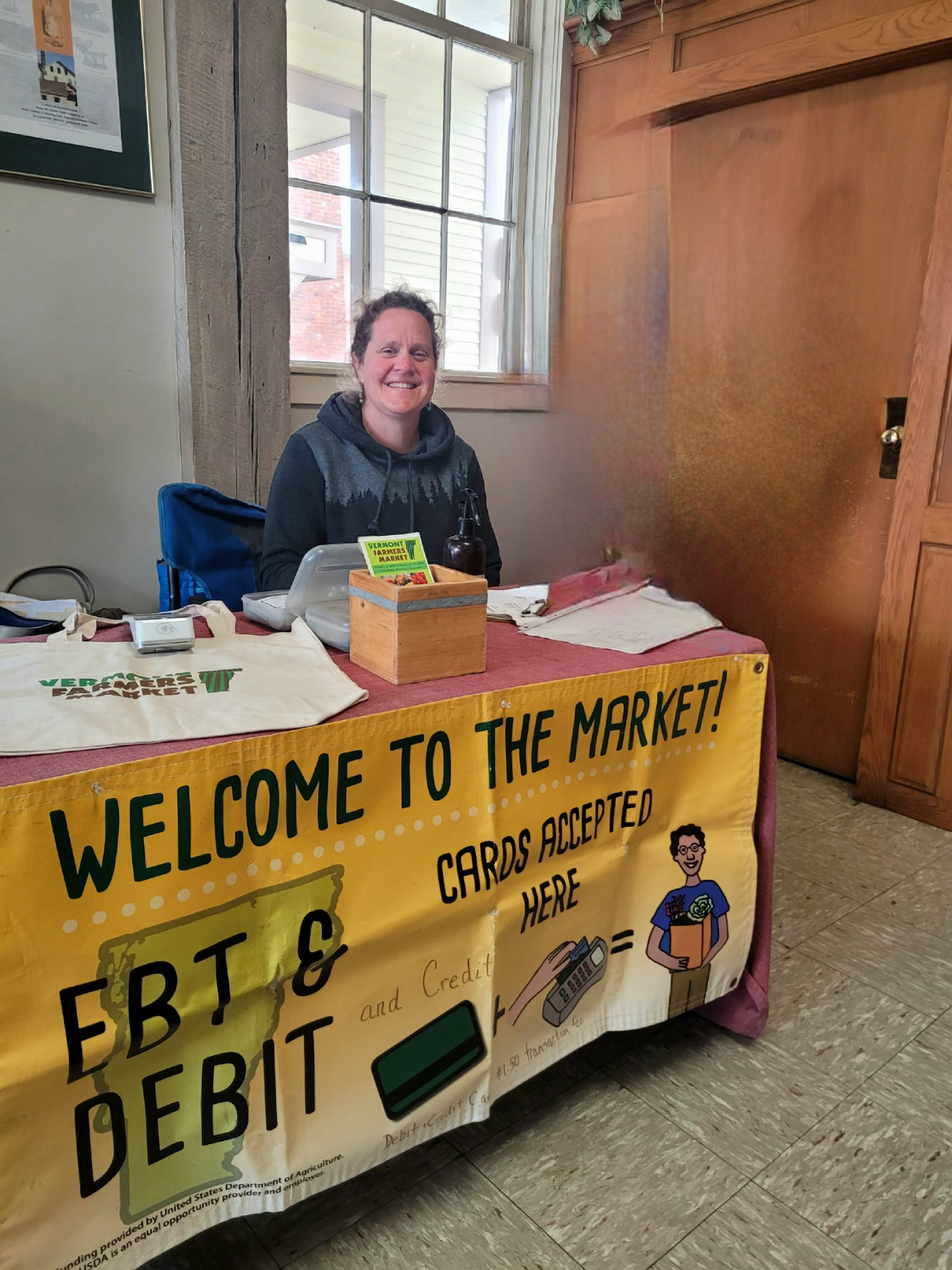 Rachel at token exchange booth